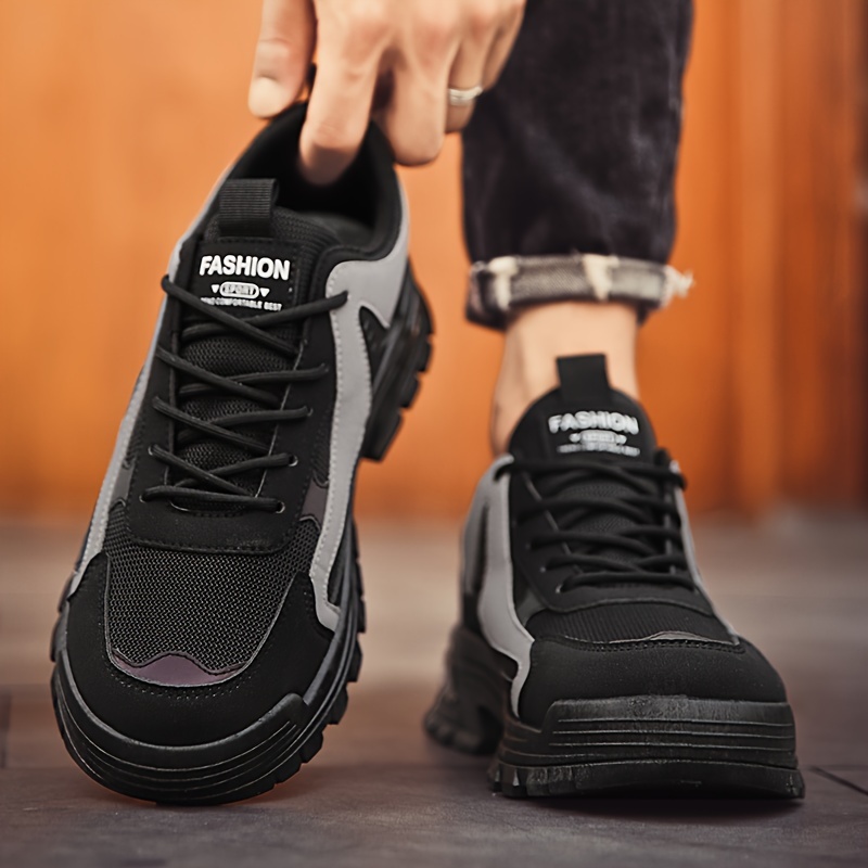 mens casual sneakers with pu leather uppers wear resistant ati skid lace up shoes for outdoor daily details 16