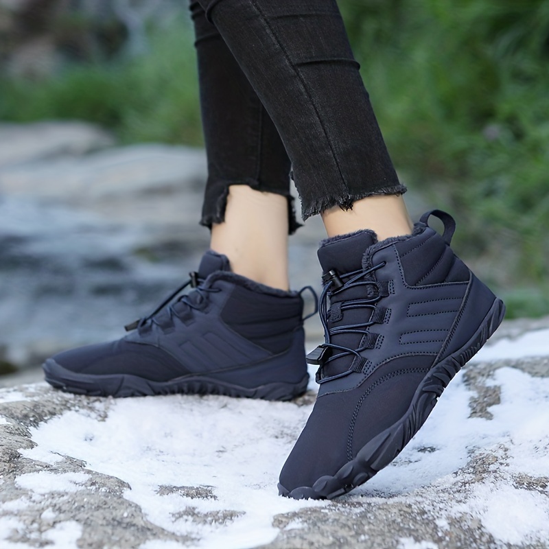 mens hiking boots warm plush lining durable non slip comfortable snow boots outdoor shoes for hiking climbing hunting trekking fall winter details 7