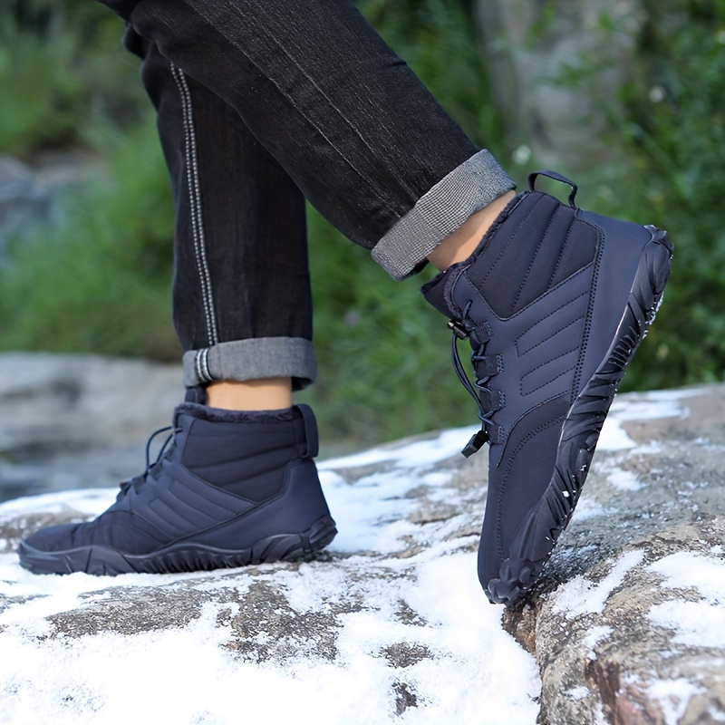 mens hiking boots warm plush lining durable non slip comfortable snow boots outdoor shoes for hiking climbing hunting trekking fall winter details 8