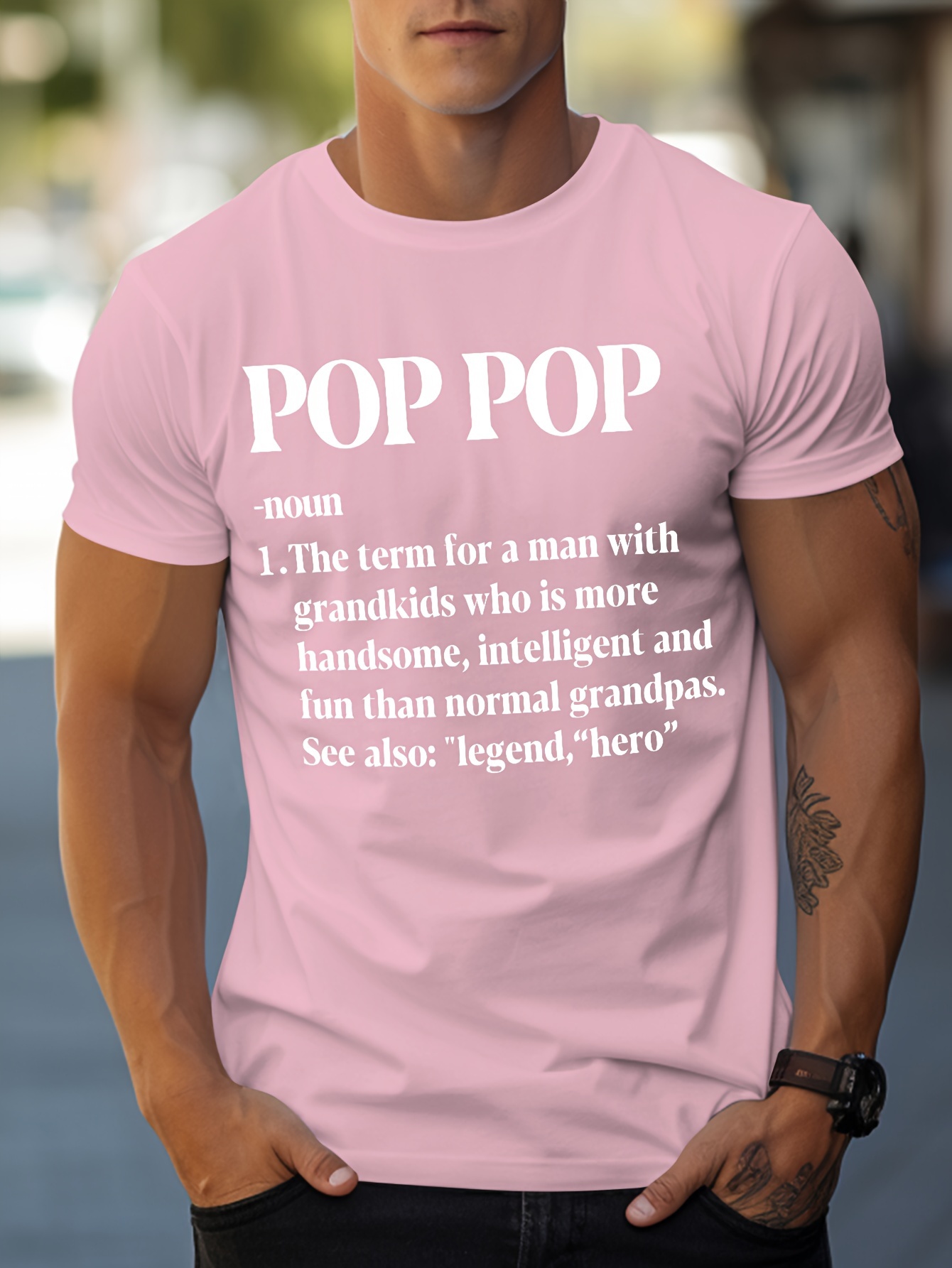 tees for men funny pop pop grandpa nickname print t shirt casual short sleeve tshirt for summer spring fall tops as gifts details 0