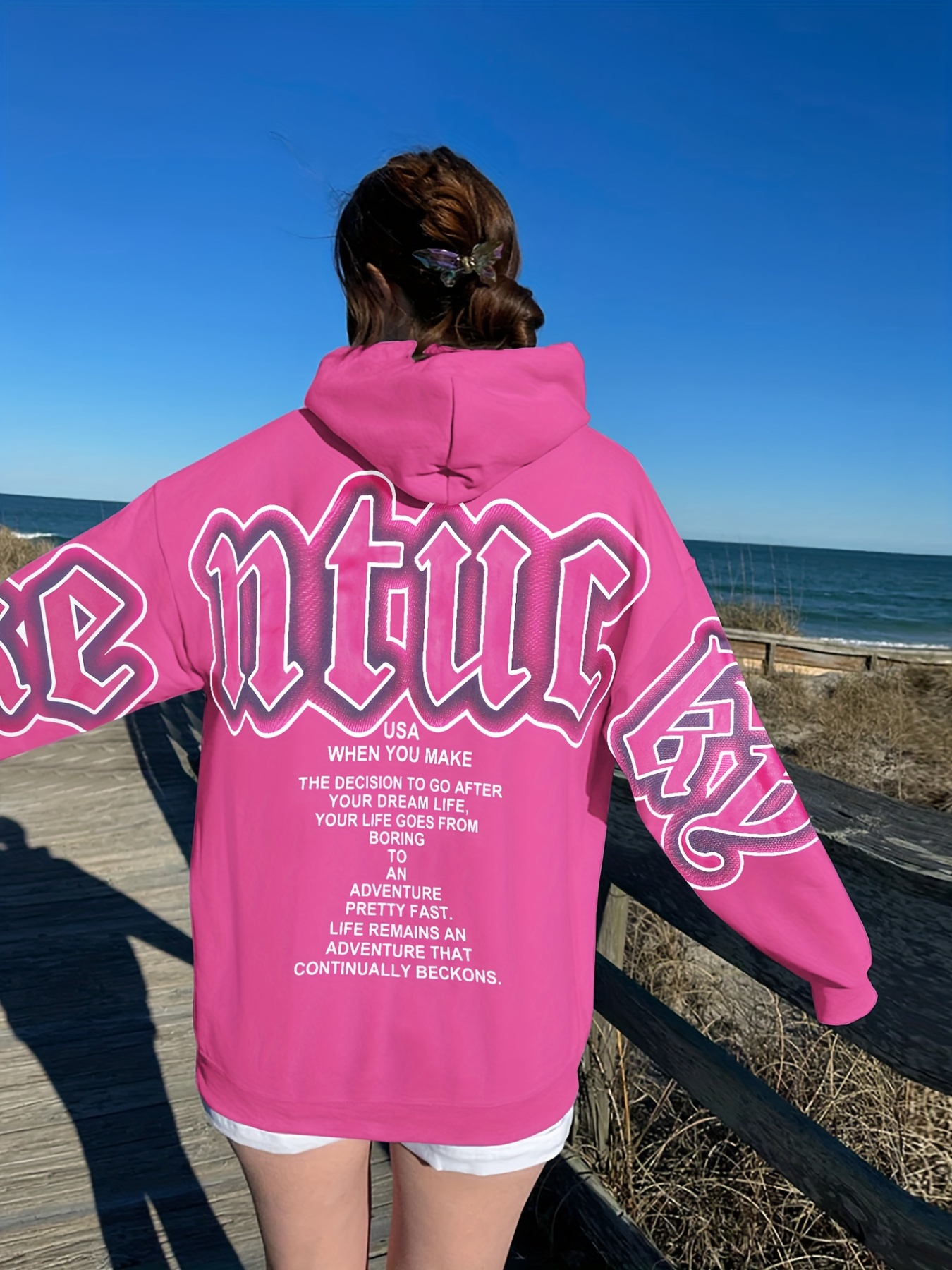 letter print loose hoodie casual long sleeve hoodies sweatshirt womens clothing details 28