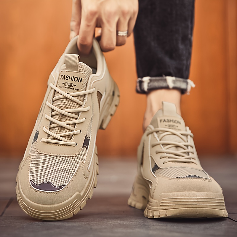 mens casual sneakers with pu leather uppers wear resistant ati skid lace up shoes for outdoor daily details 10