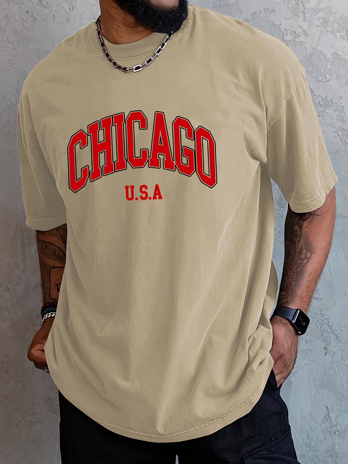 chicago print mens breathable golf short sleeve shirts sports top for athletic gym bodybuilding workout running training mens clothing details 0