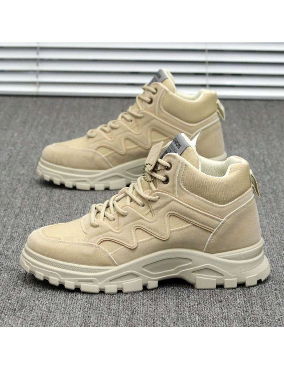 Autumn New Martin Boots Men’s Korean Men’s Boots British Style Warrior Wolf Desert Boots High Soled Men’s Shoes Workwear