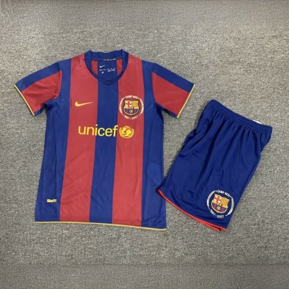2007-08 Barcelona Home Retro Kids Jersey