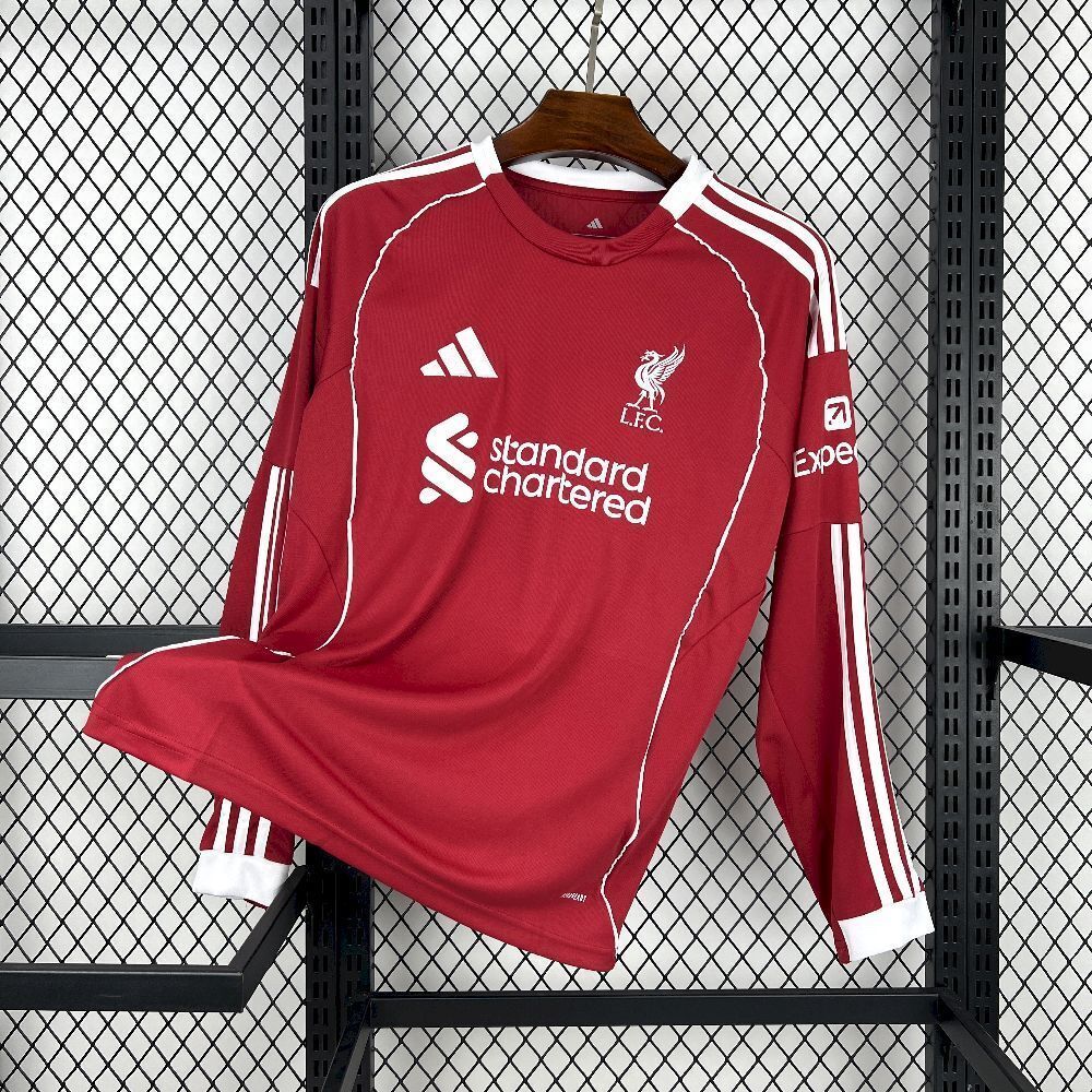 2025-26 Liverpool Home Long Sleeve Jersey