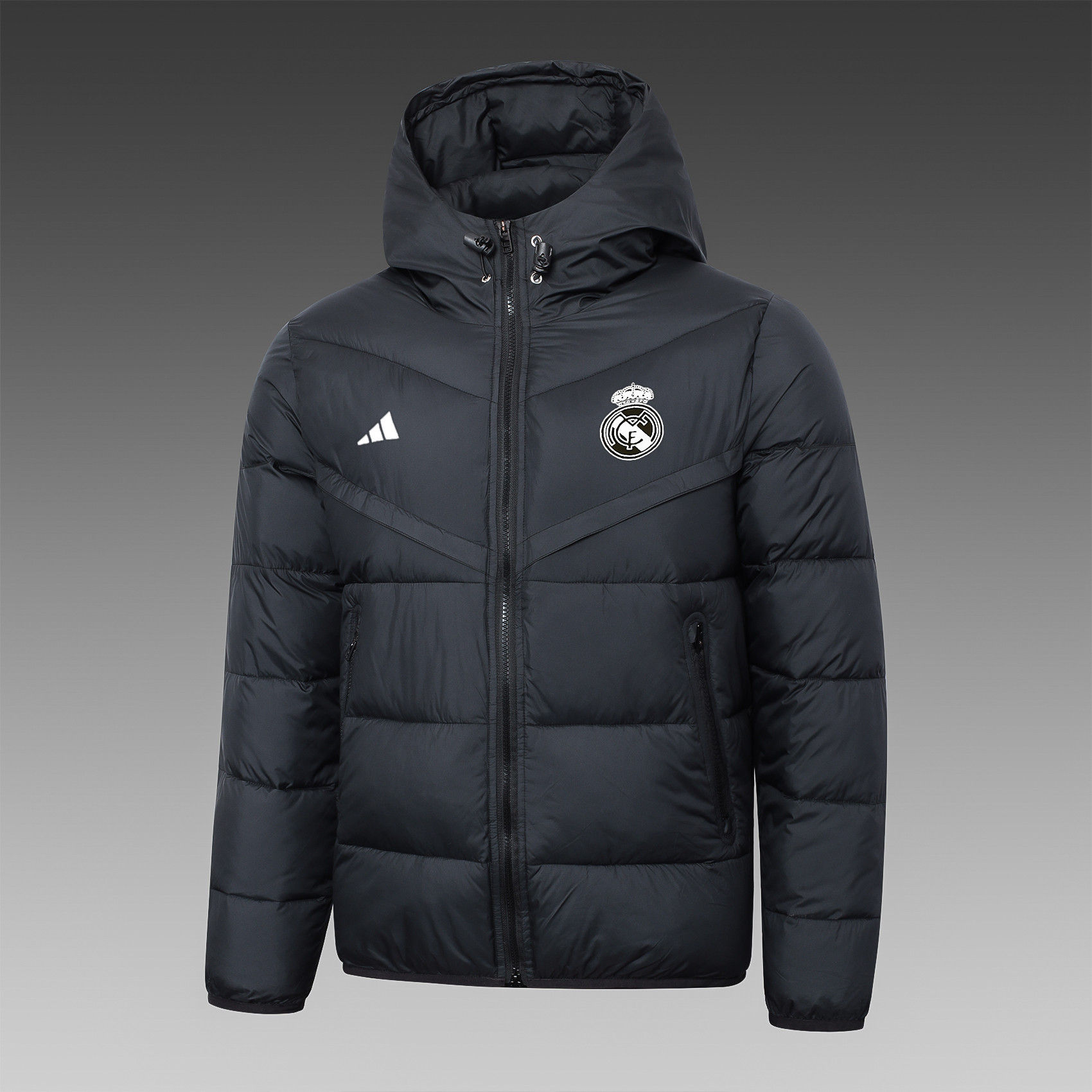 Real Madrid Black Puffer Jacket