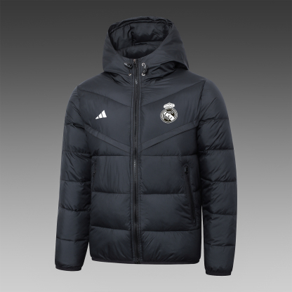 Real Madrid Black Puffer Jacket