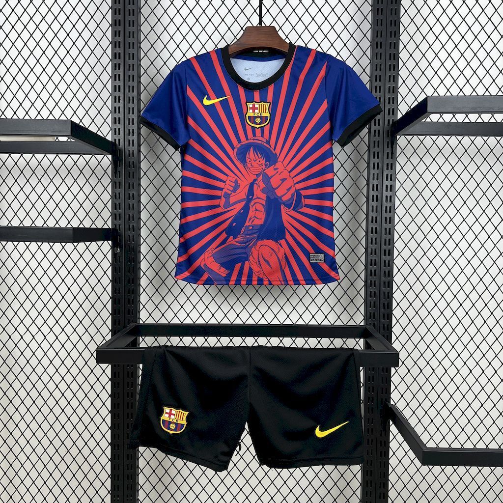25-26 Barcelona X One Piece Luffy Special Edition Kids Jersey