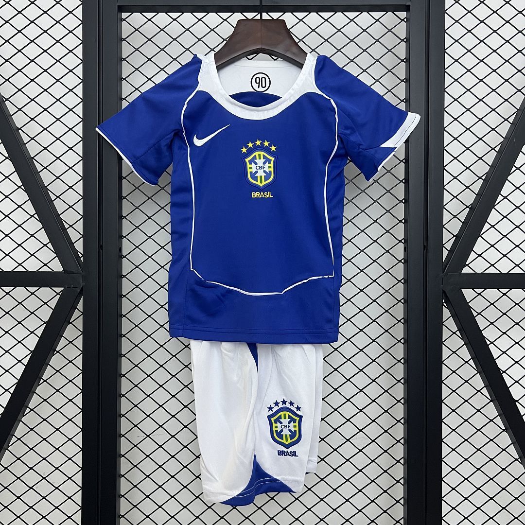 2004 Brazil Away Retro Kids Jersey