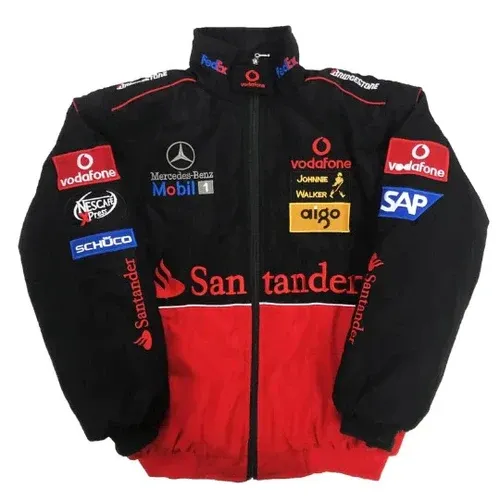 Red Mercedes Black F1 Jacket