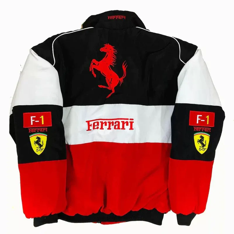 White Ferrari F1 Jacket