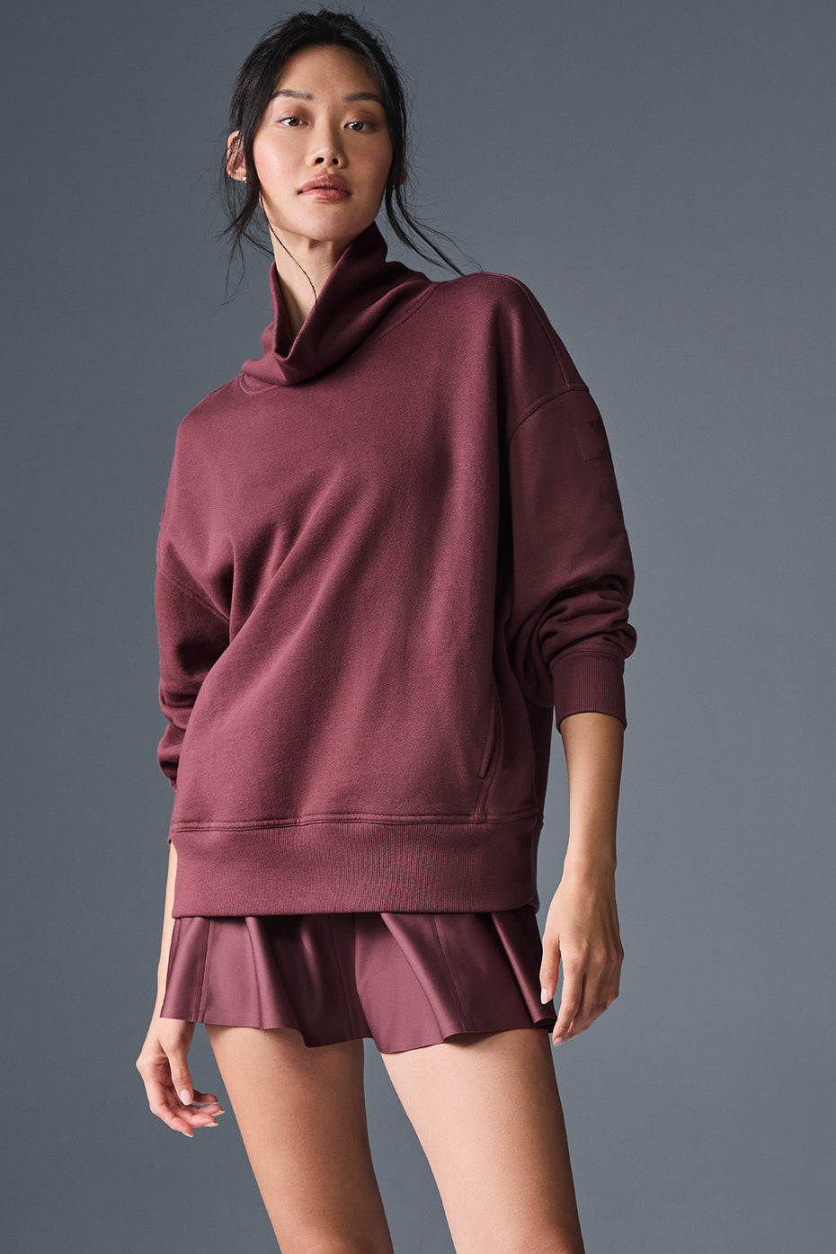 Hazy Mock Neck Pullover(Buy 2 Free Shipping)