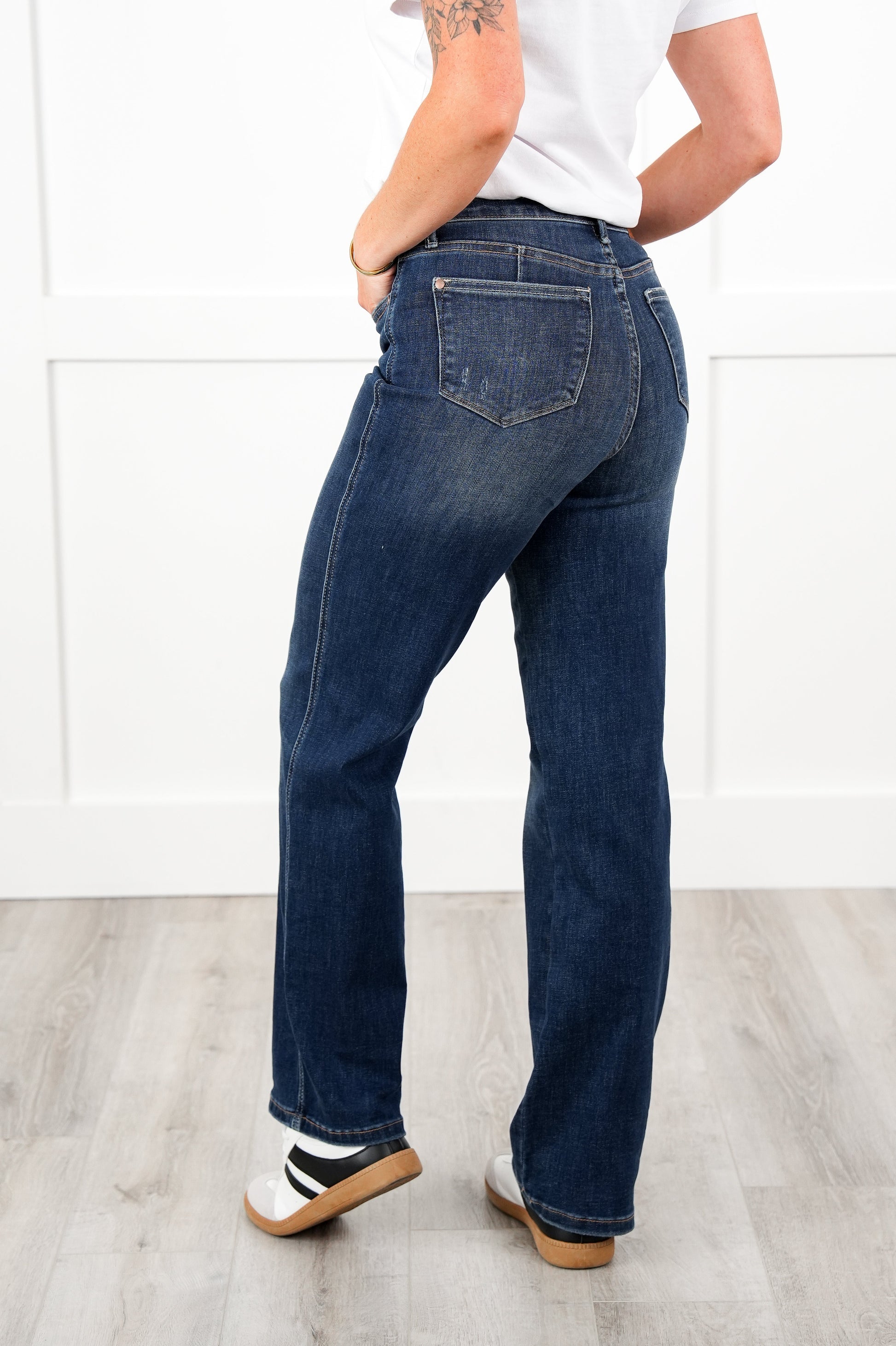 Restock! Judy Blue Dark Horse Black High Rise Black Tummy Control Classic Straight Leg Jeans