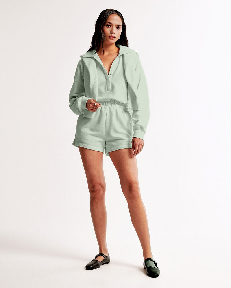 Long-Sleeve Polo Fleece Romper(BUY MORE SAVE MORE)