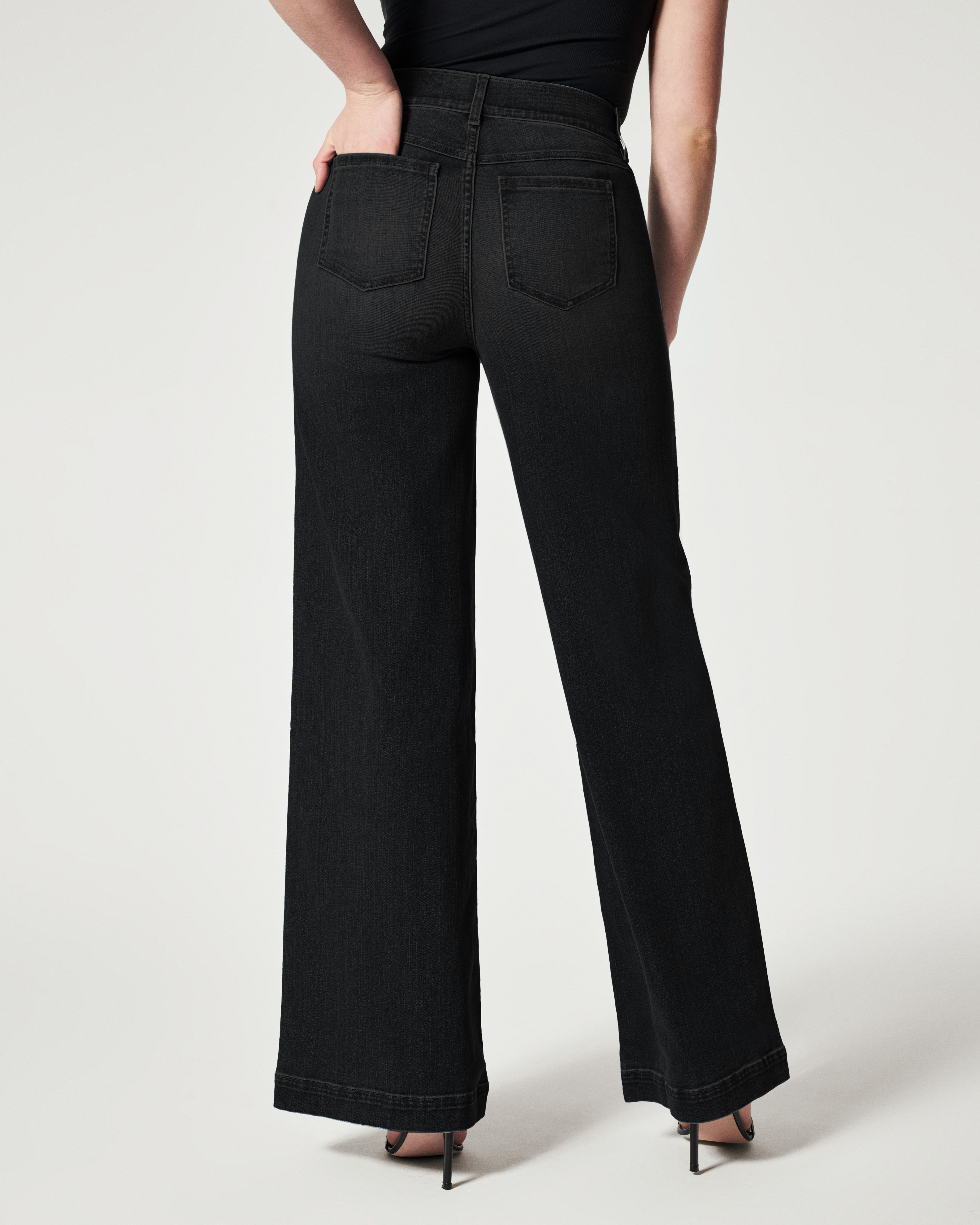 Seamed Front Wide Leg Jeans (Buy 2 Free Shipping)