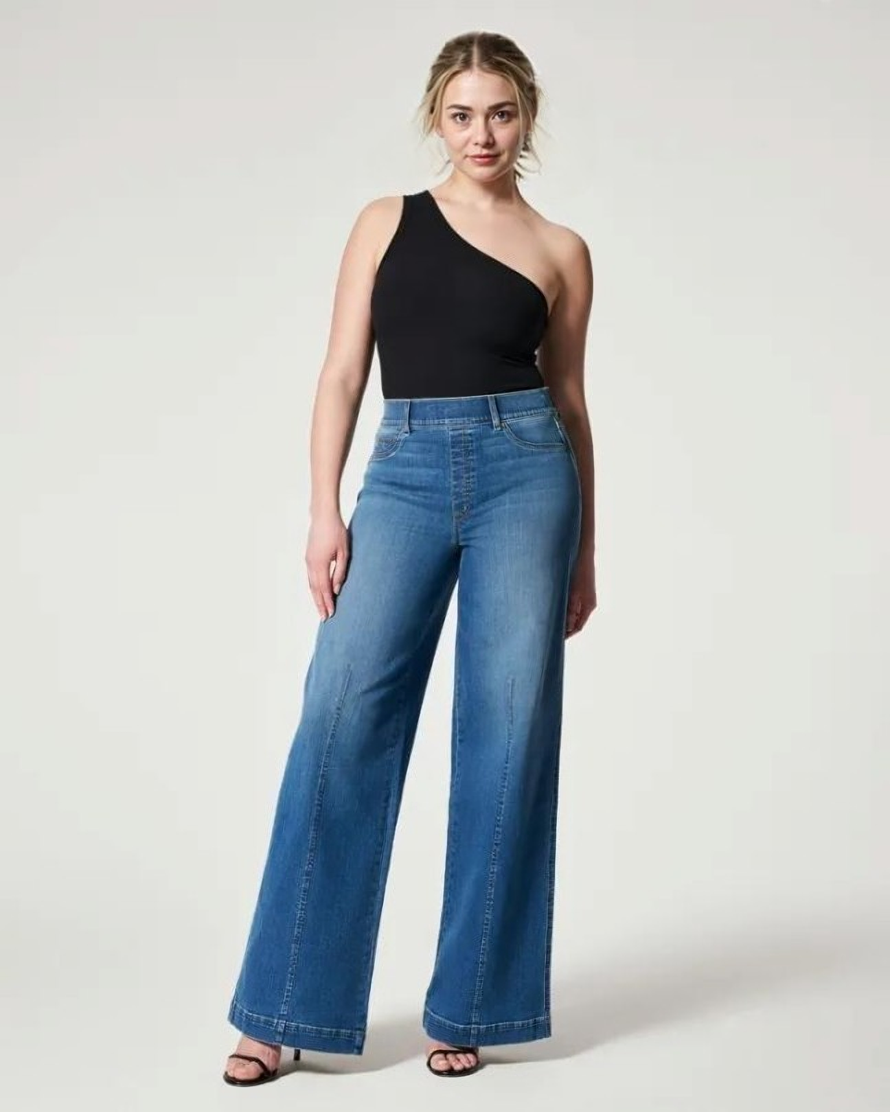 Seamed Front Wide Leg Jeans (Buy 2 Free Shipping)