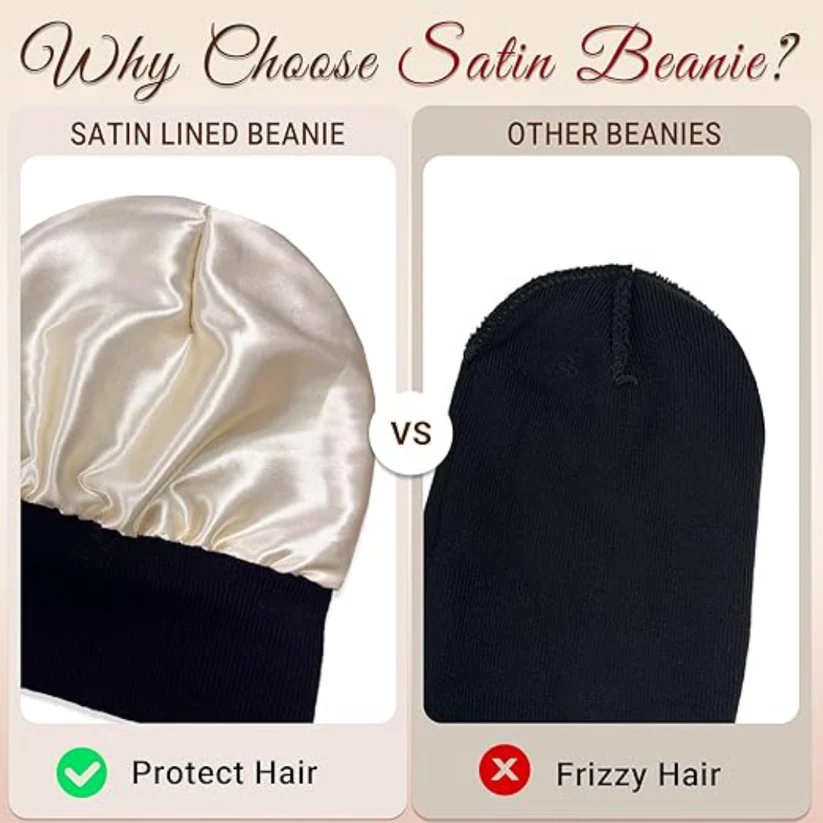 Anti-Frizz Satin Lined Beanie(Buy 3 Free shipping)
