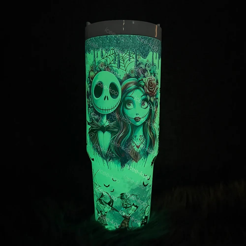 🎁Halloween Pre-Sale 49% OFF🎁 The Ultimate Halloween Gift: Sally x Jack Skellington 40oz Tumbler 💀✨