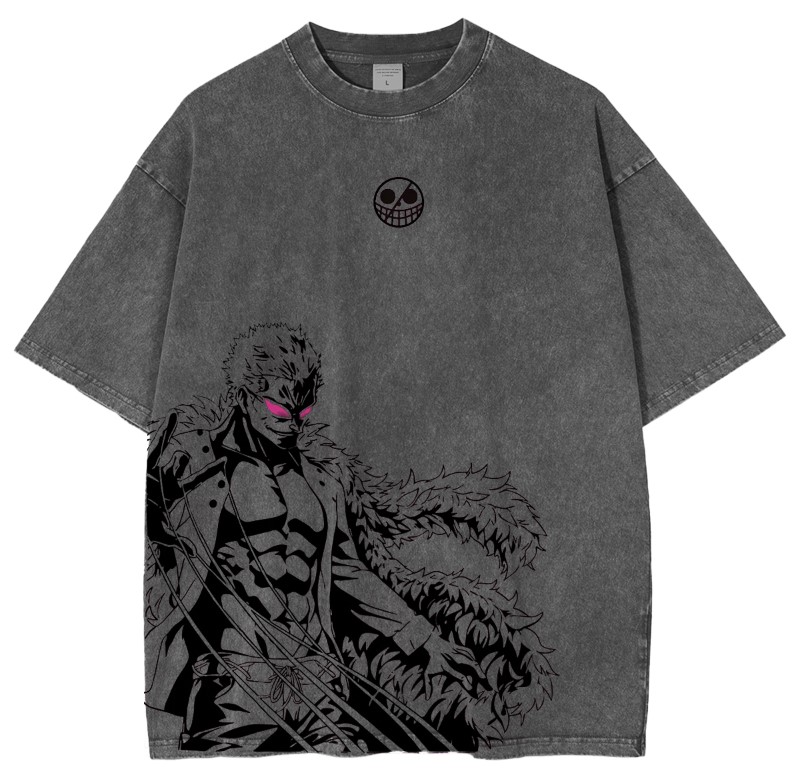 Trendy Street Casual Round Neck Short Sleeve Pattern Unisex Washed T-S