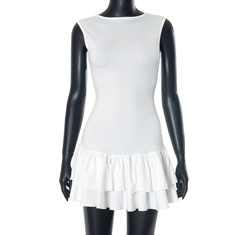 Round Neck Sleeveless Mini Dress