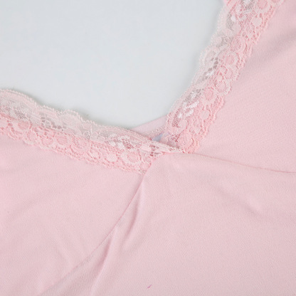 Solid Color Lace V-neck Cami