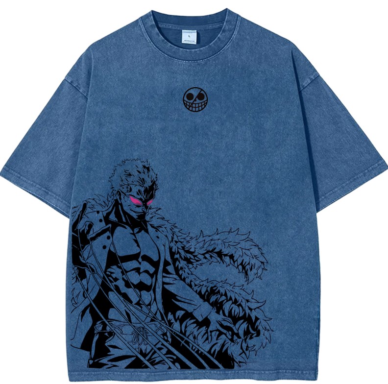 Trendy Street Casual Round Neck Short Sleeve Pattern Unisex Washed T-S