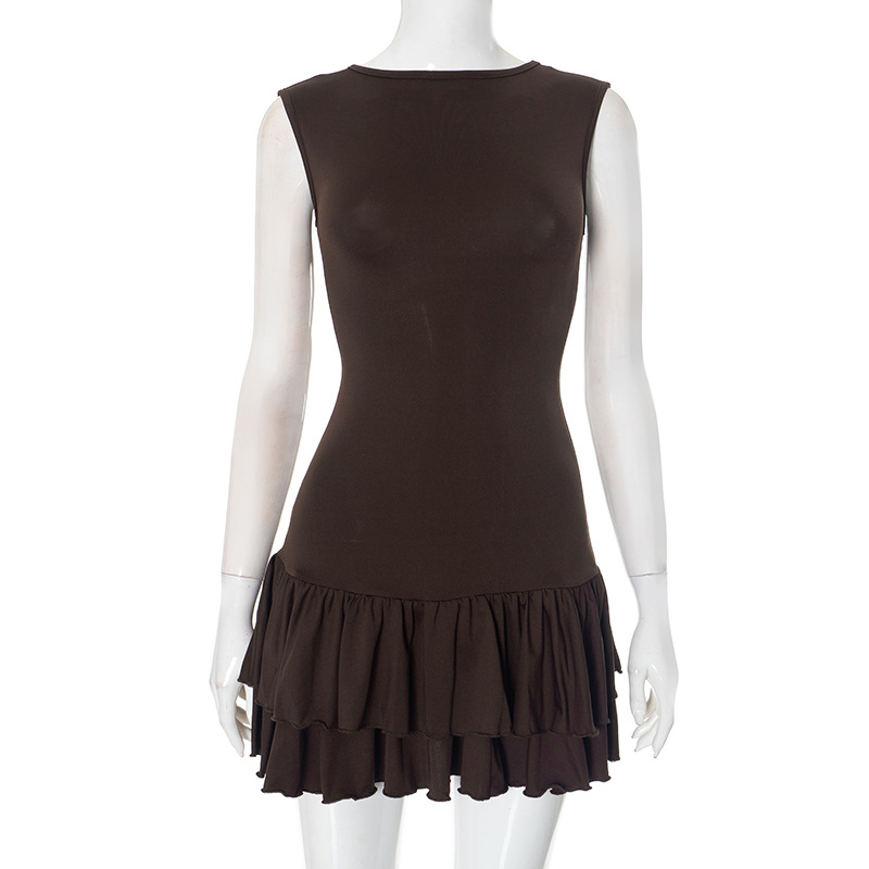 Round Neck Sleeveless Mini Dress