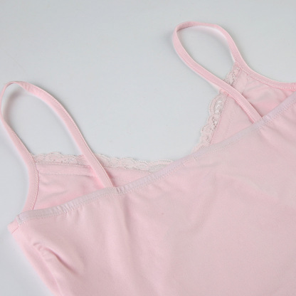 Solid Color Lace V-neck Cami