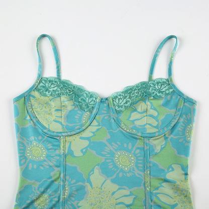 Floral Print Lace Cami
