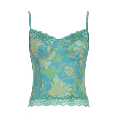 Floral Print Lace Cami
