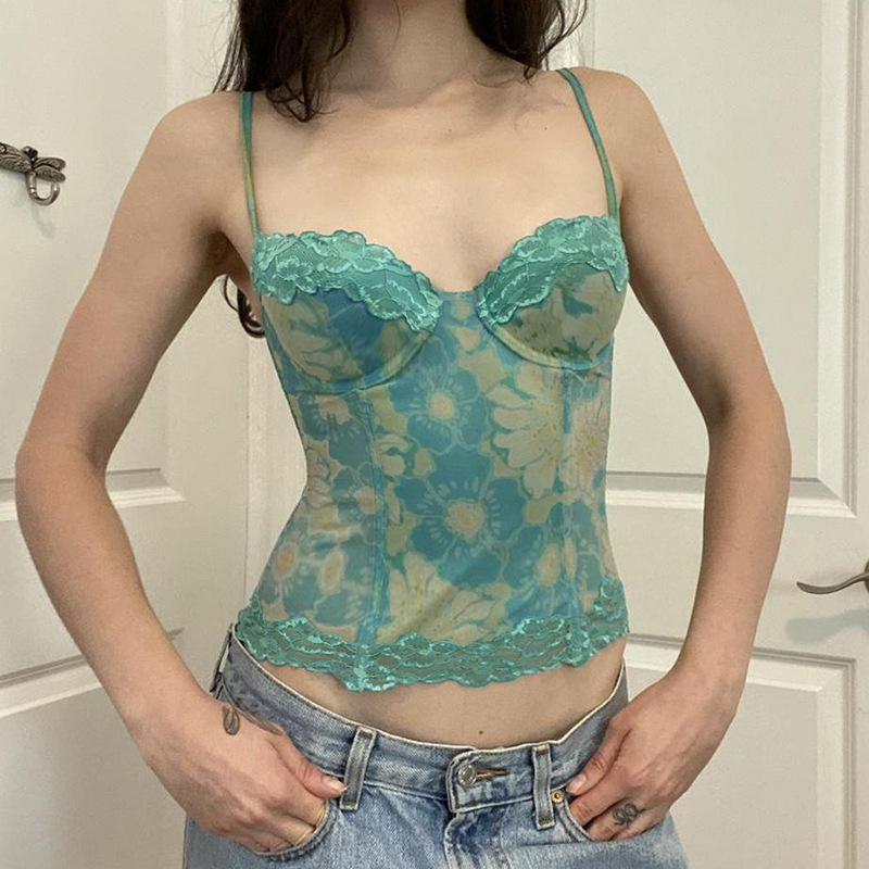 Floral Print Lace Cami