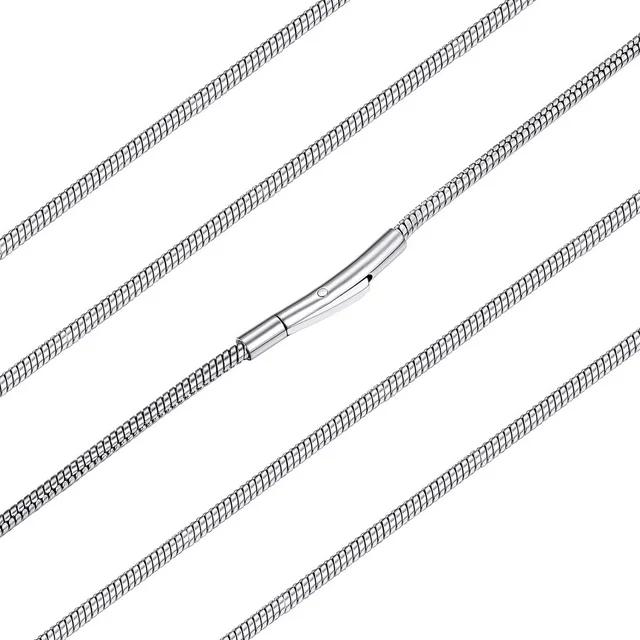 ChainsHouse Snake Necklace Chains for Women, Stainless Steel Charm Necklace Chain Rope Chain Necklaces(2mm Wide), 16"-30" Length,with Gift Box