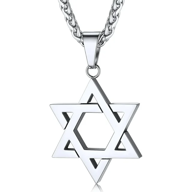 ChainsHouse Star of David Necklaces Pendant for Women,Stainless Steel Magen Pendant Jewish Israel Jewelry for Birthday Mother's Gift(Box)