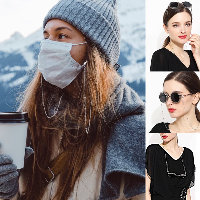 ChainsHouse Glasses Stap Bead Chain for Women Men Stainless Steel Sunglasses Eyewear Mask Strap Holder for Mother's Day Birthday Jewelry Gift