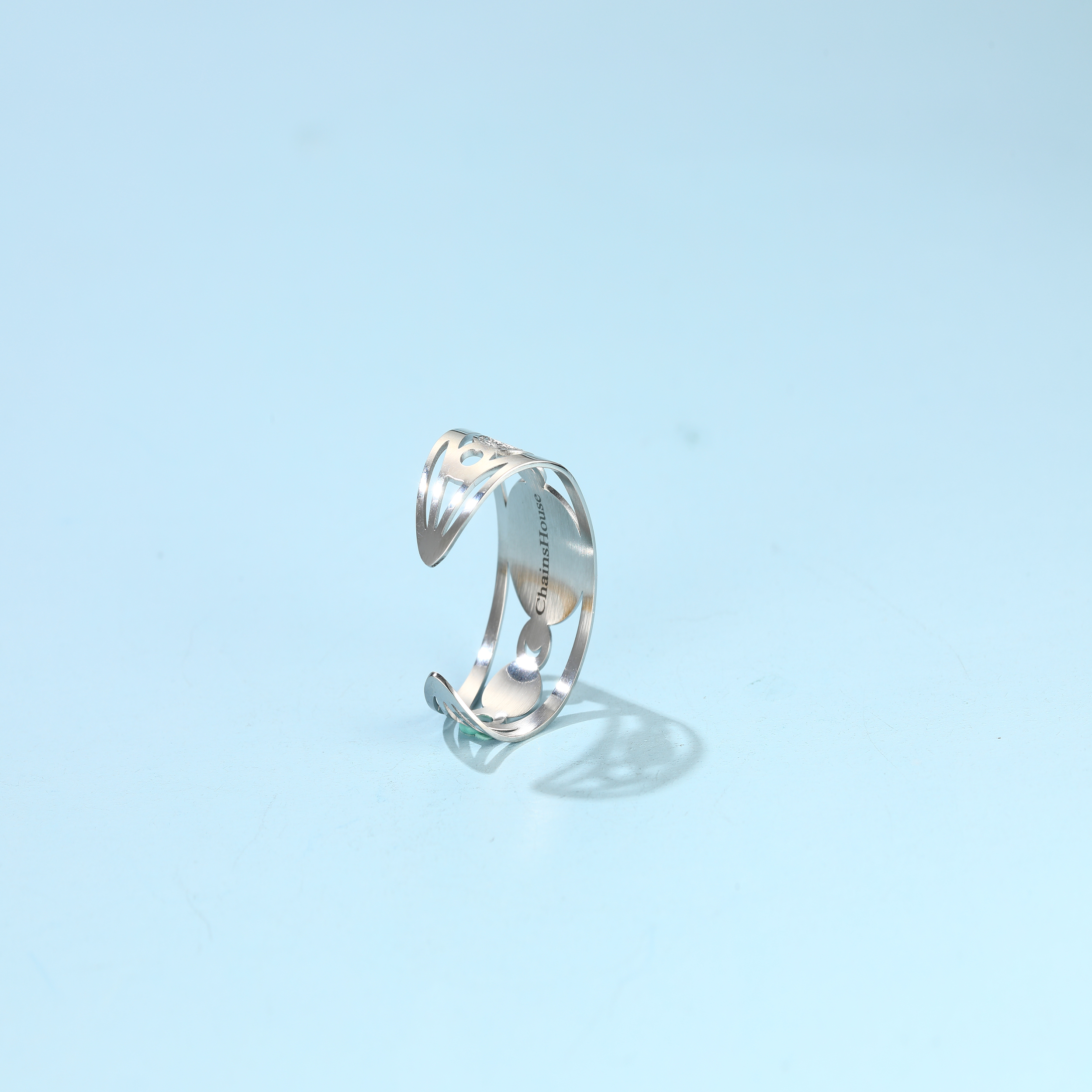 ChainsHouse St Benedict Medal Rings Stainless Steel Upper Arm Cuff Ring 16MM Wide Gift for Women/Men