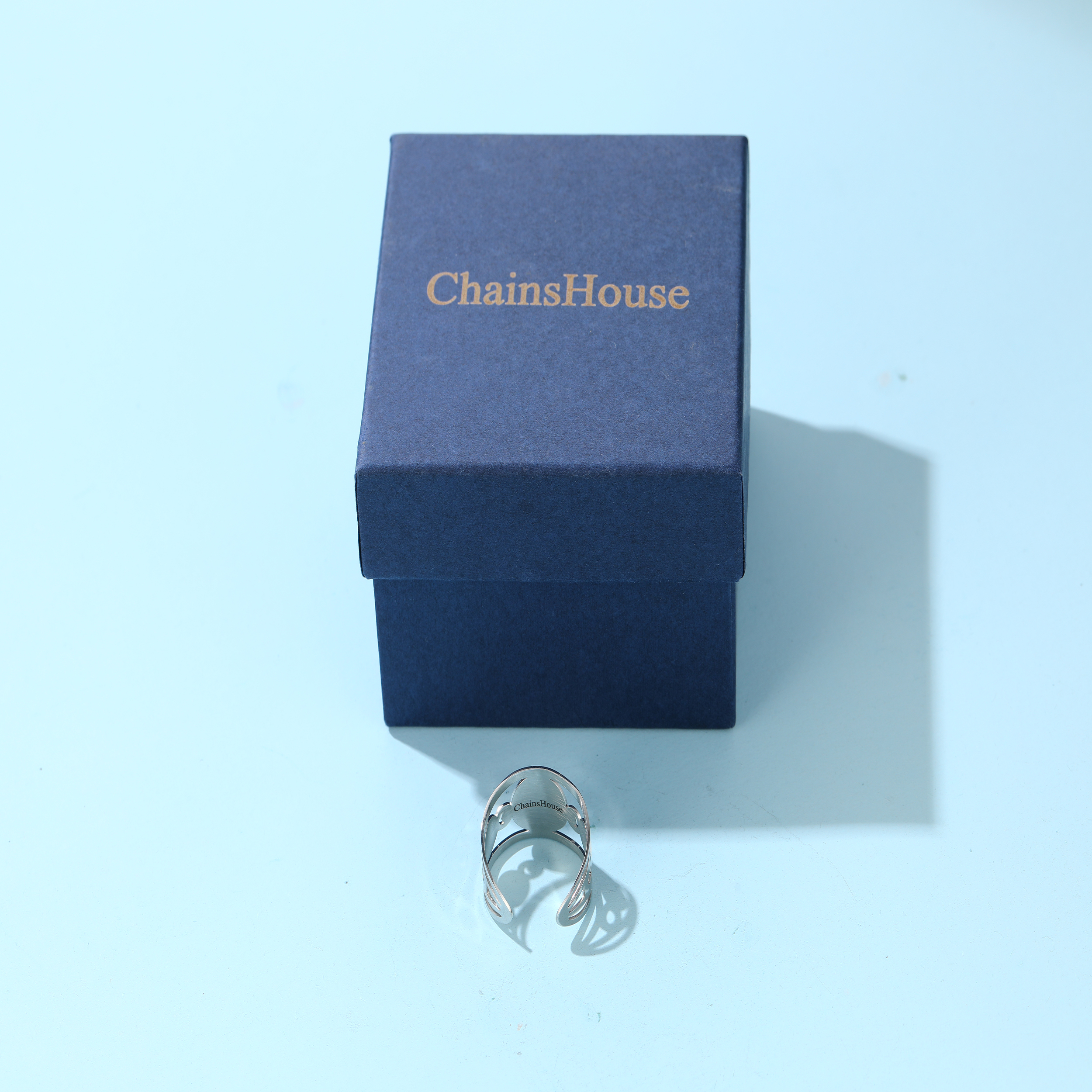ChainsHouse St Benedict Medal Rings Stainless Steel Upper Arm Cuff Ring 16MM Wide Gift for Women/Men