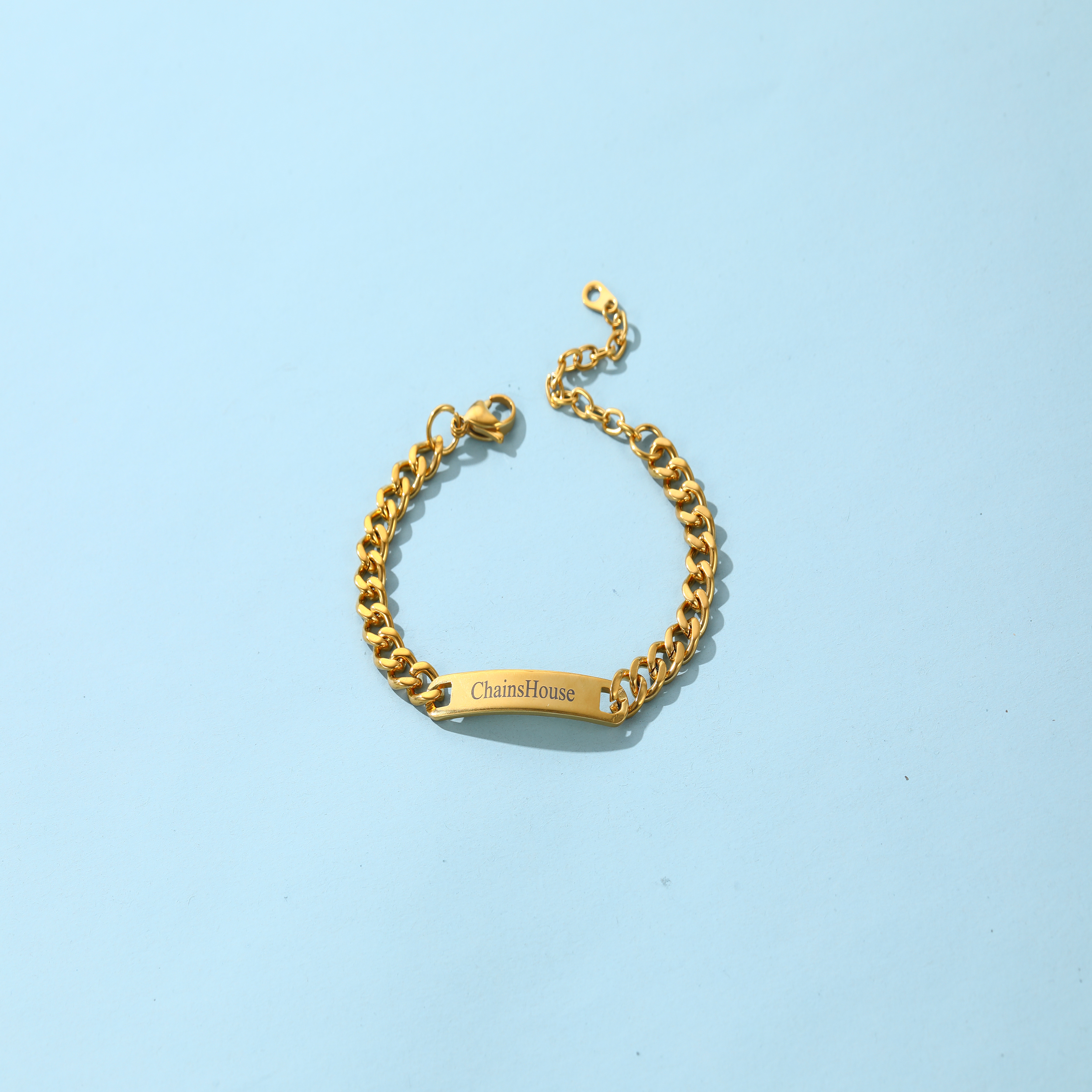 ChainsHouse Custom Bracelets for Men Women, Name Date Initial Quote Engraved Personalized Bracelet, Gold ID Bracelets,Come with Gift Box