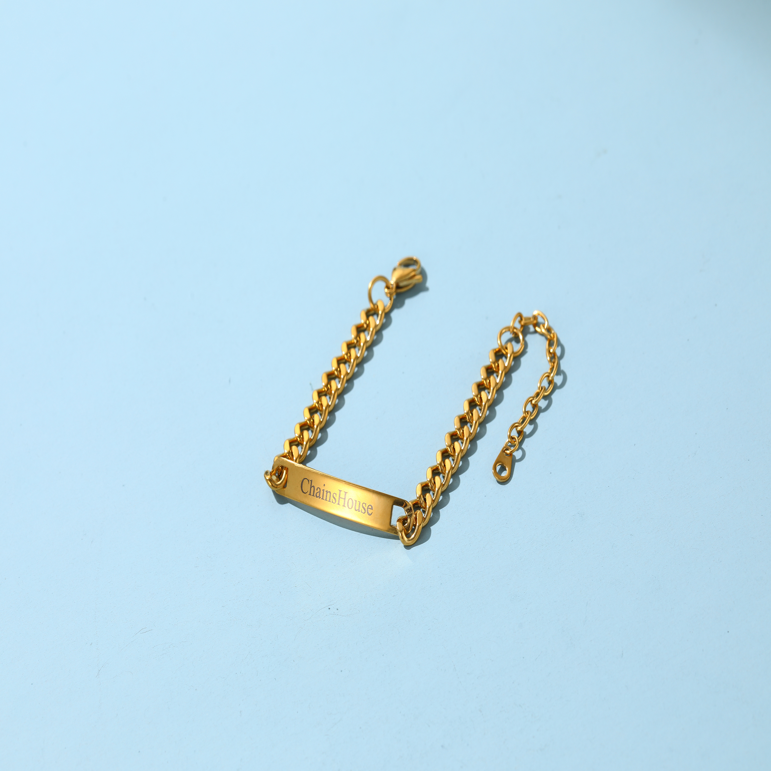 ChainsHouse Custom Bracelets for Men Women, Name Date Initial Quote Engraved Personalized Bracelet, Gold ID Bracelets,Come with Gift Box
