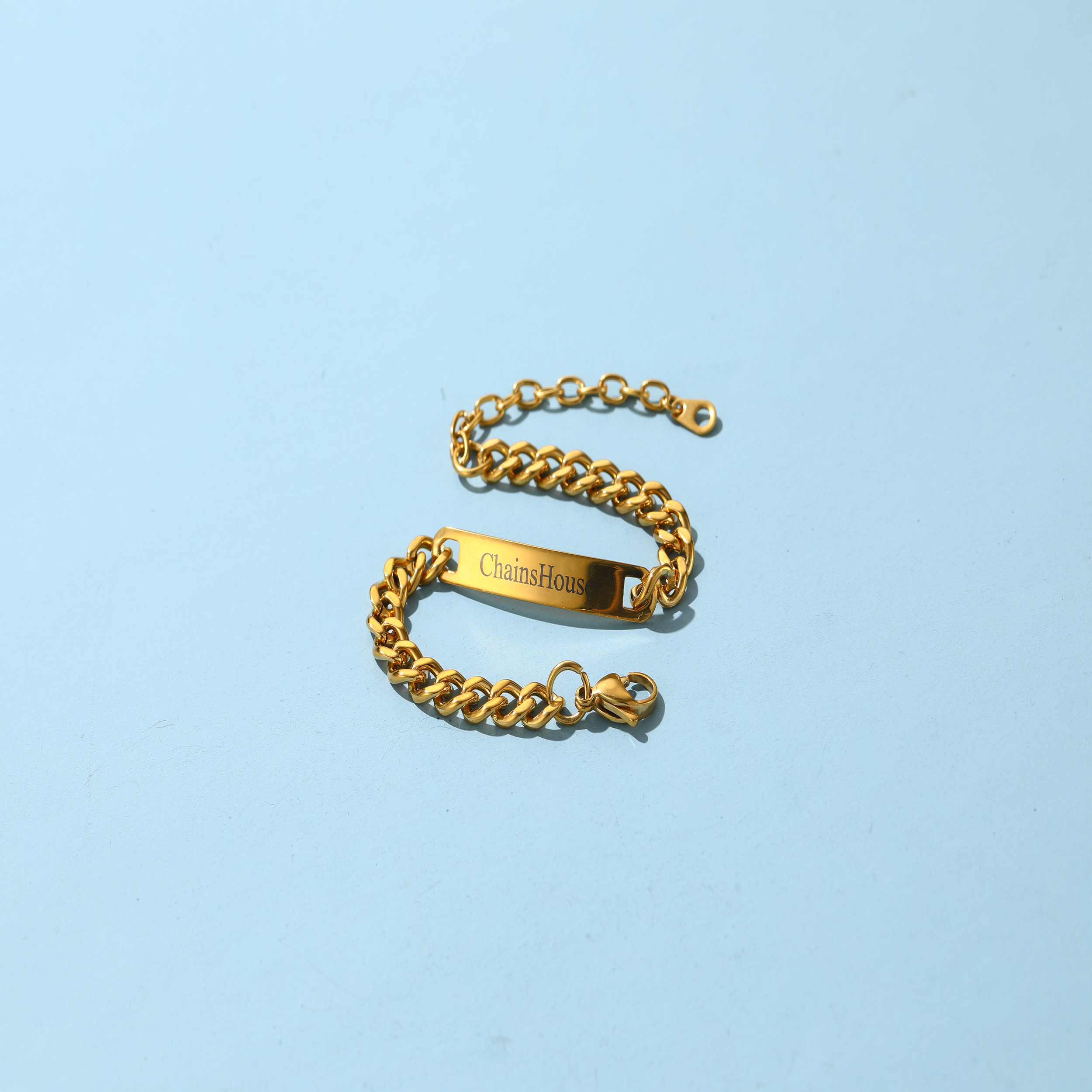 ChainsHouse Custom Bracelets for Men Women, Name Date Initial Quote Engraved Personalized Bracelet, Gold ID Bracelets,Come with Gift Box