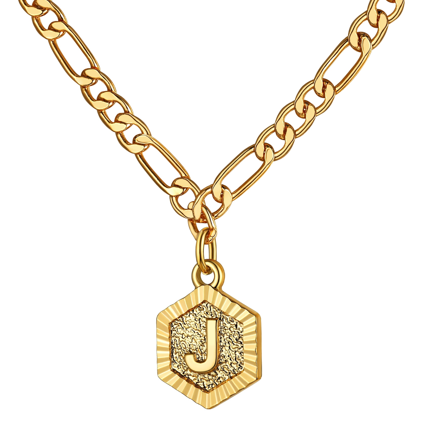 ChainsHouse Ankle Bracelets for Women Initial Anklet,Figaro Cuban Link Gold Anklets Bracelet,Custom Name A-Z Initial, 22-27CM Adjustable(4.5MM), Send Gift Box