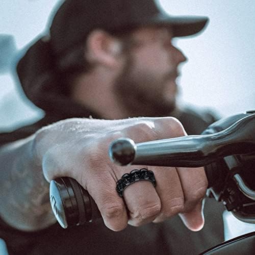 ChainsHouse Gothic Skull Rings for Men/Women,Stainless Steel Biker/Head Skeleton Punk Rings Size 7-14 for Halloween Day Party Gift��Box��