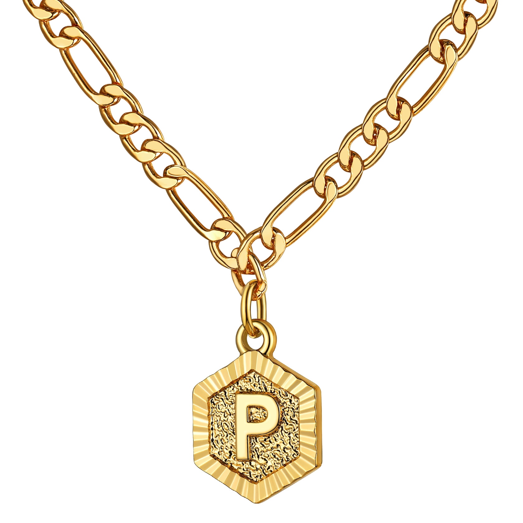 ChainsHouse Ankle Bracelets for Women Initial Anklet,Figaro Cuban Link Gold Anklets Bracelet,Custom Name A-Z Initial, 22-27CM Adjustable(4.5MM), Send Gift Box