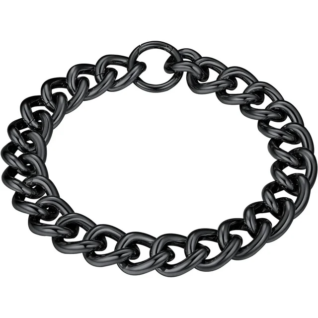ChainsHouse Thick Chunky Cuban Choker Necklaces for Women,Black Chain Choker for Girls Birthday Gift��16inch/18inch��(Box)