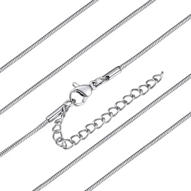 ChainsHouse Snake Chain Necklace for Women, Rope Chain Necklaces for Men Jewelry(1.5MM Wide), 18"-30" Length, Silver/Gold/Black/Stainless Steel, with Gift Box