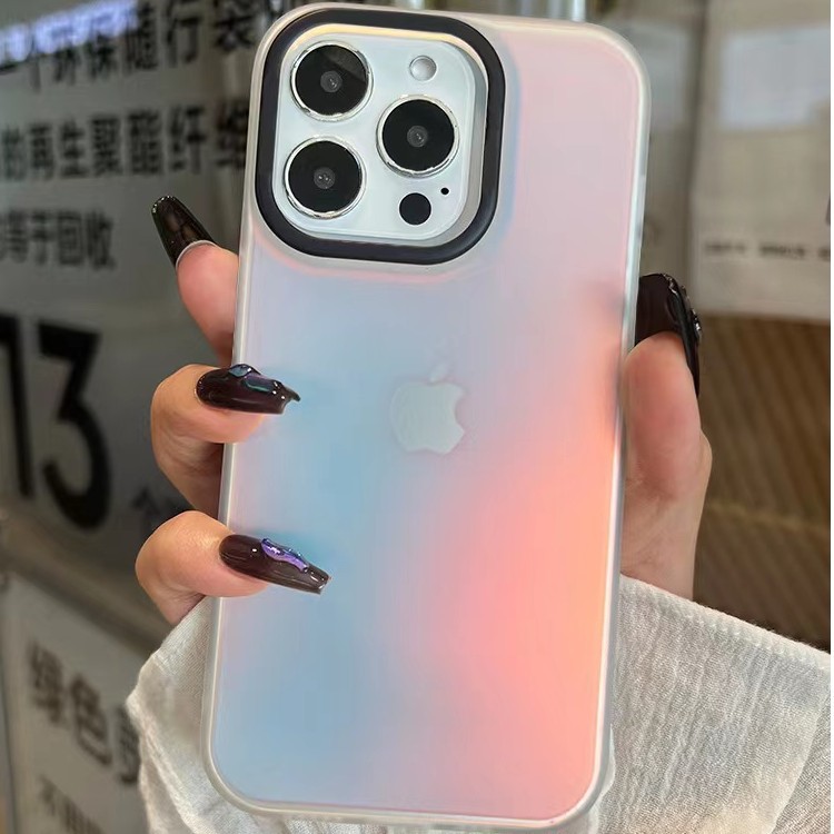 Aurora laser gradient case for iPhone