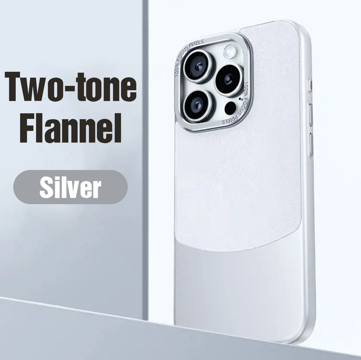 New luxury Two-tone Flannel metal lens protective case for iPhone
