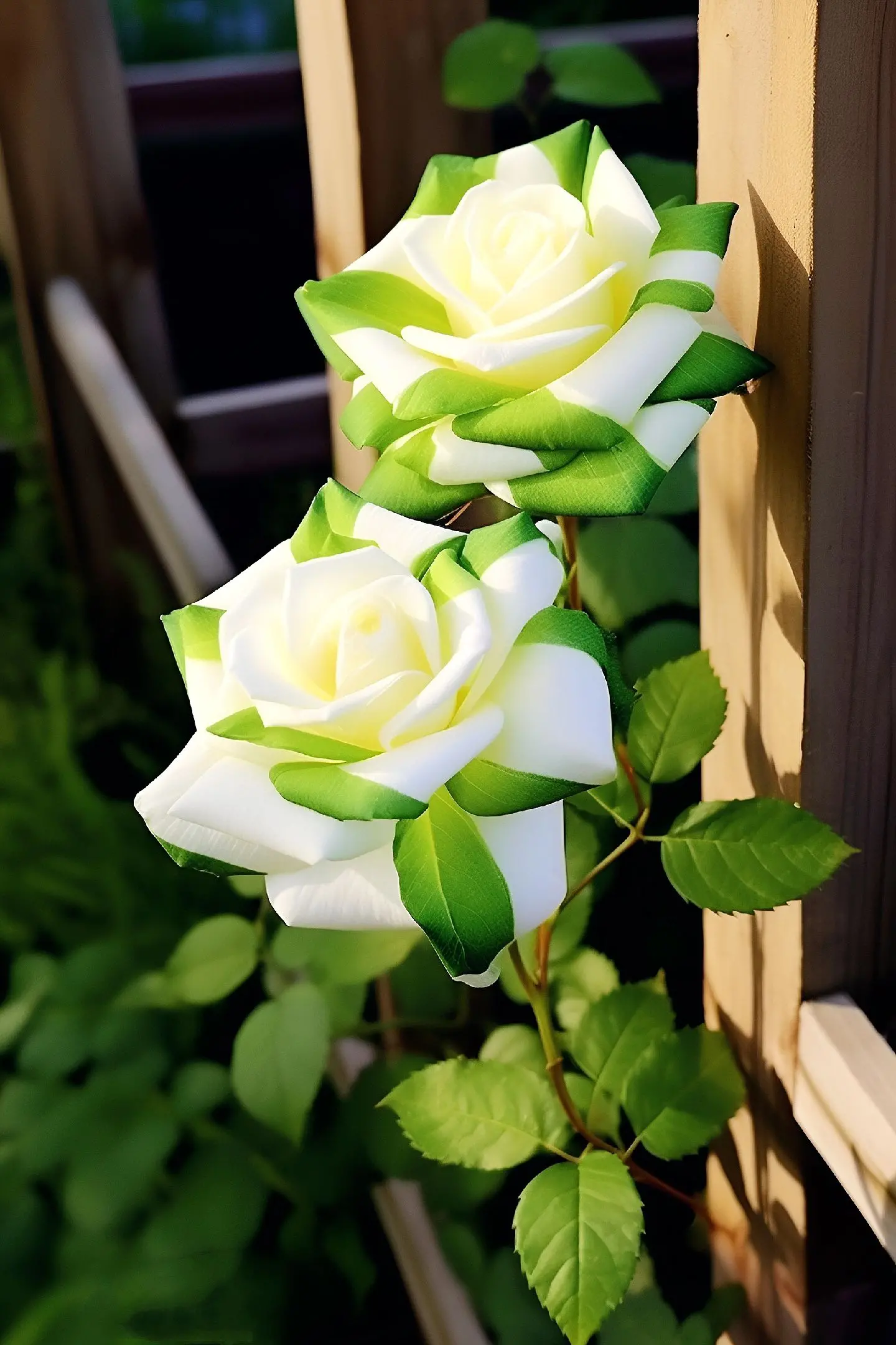 Rare Scottish White and Green Twin Roses🌿