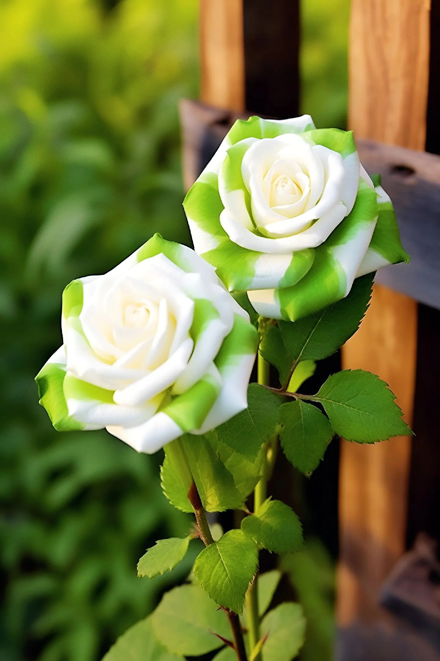 Rare Scottish White and Green Twin Roses🌿