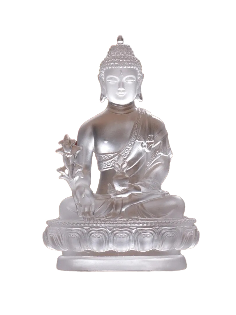 Liu Li Medicine Buddha Statue Ornament Spiritual Religion Crystal Art